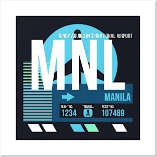 Manila (MNL) Airport Code Baggage Tag Posters and Art